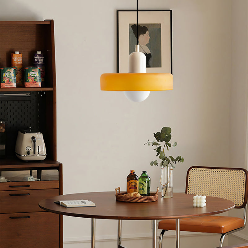 Colourful Pendant Lamp in Bauhaus Style - StiloGlas-9.84 x 7.09 in-Green-Red-Nora Luxe
