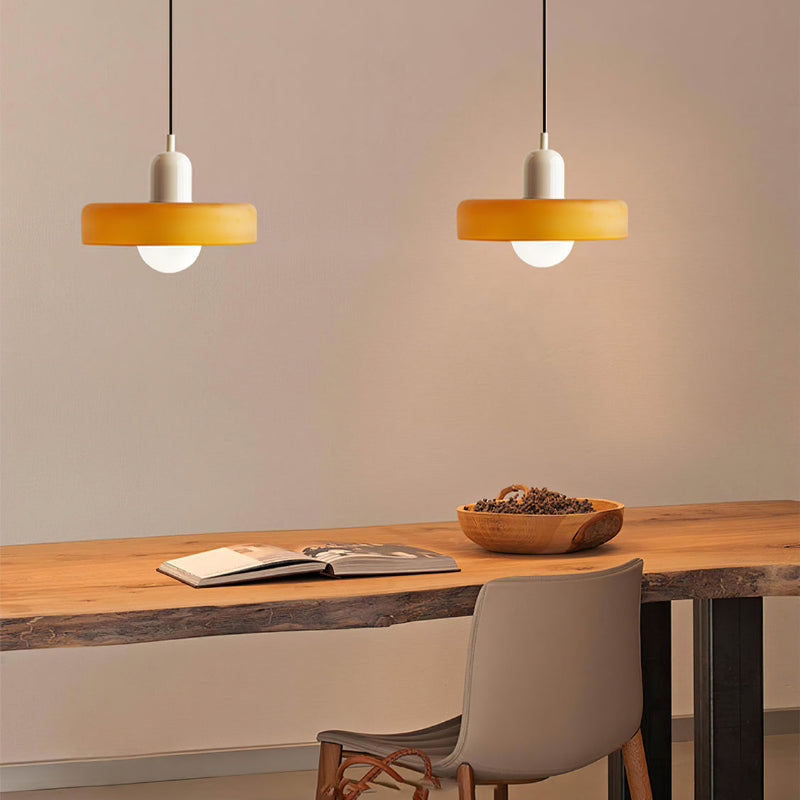 Colourful Pendant Lamp in Bauhaus Style - StiloGlas-9.84 x 7.09 in-Green-Red-Nora Luxe