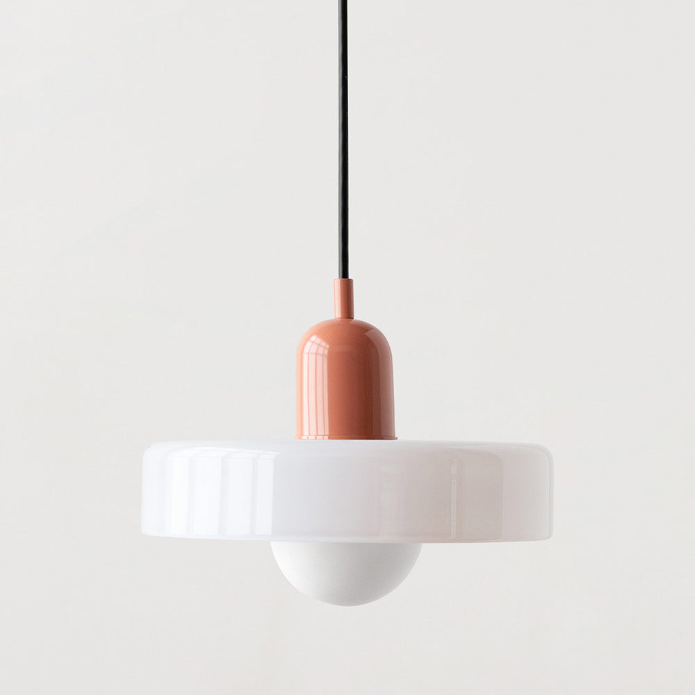 Colourful Pendant Lamp in Bauhaus Style - StiloGlas-9.84 x 7.09 in-Green-Red-Nora Luxe