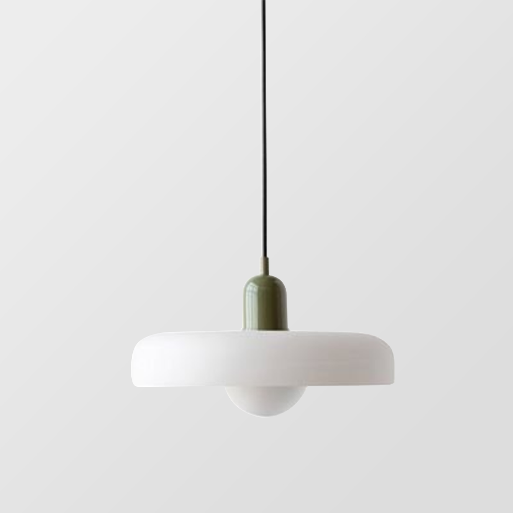 Colourful Pendant Lamp in Bauhaus Style - StiloGlas-9.84 x 7.09 in-Green-Red-Nora Luxe