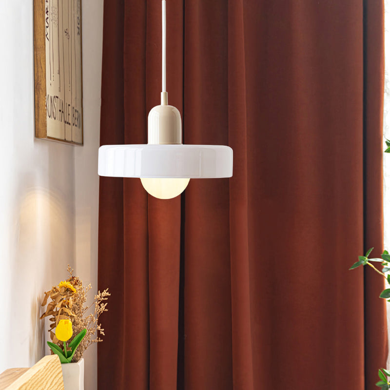 Colourful Pendant Lamp in Bauhaus Style - StiloGlas-9.84 x 7.09 in-Green-Red-Nora Luxe