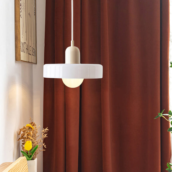 Colourful Pendant Lamp in Bauhaus Style - StiloGlas-9.84 x 7.09 in-Green-Red-Nora Luxe