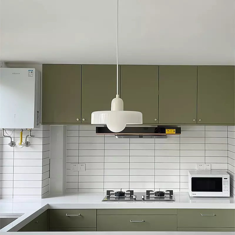 Colourful Pendant Lamp in Bauhaus Style - StiloGlas-9.84 x 7.09 in-Green-Red-Nora Luxe