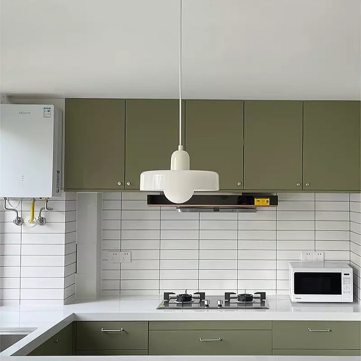 Colourful Pendant Lamp in Bauhaus Style - StiloGlas-9.84 x 7.09 in-Green-Red-Nora Luxe