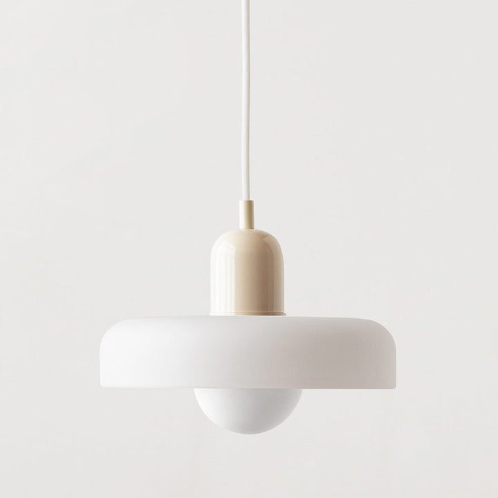 Colourful Pendant Lamp in Bauhaus Style - StiloGlas-9.84 x 7.09 in-White-Beige-Nora Luxe