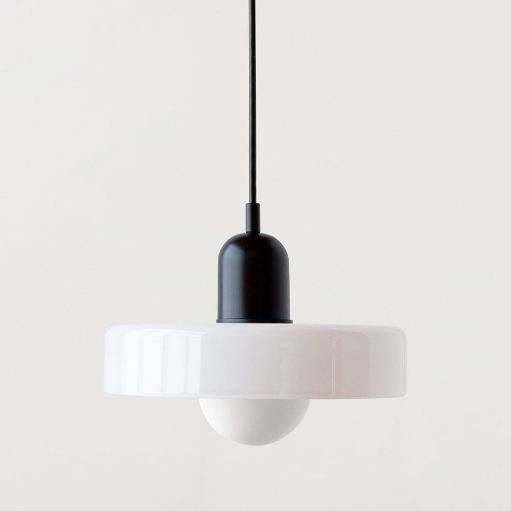 Colourful Pendant Lamp in Bauhaus Style - StiloGlas-9.84 x 7.09 in-White-Black-Nora Luxe