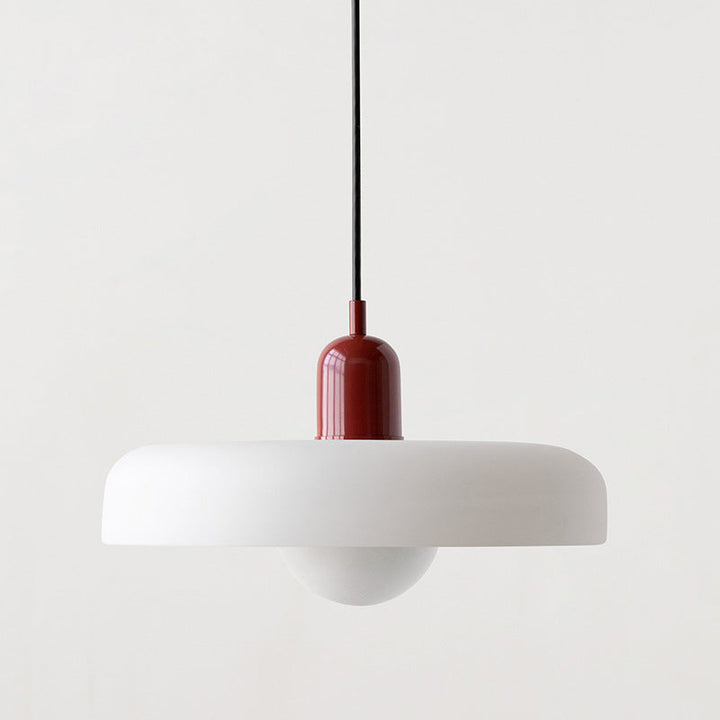 Colourful Pendant Lamp in Bauhaus Style - StiloGlas-9.84 x 7.09 in-White-Red-Nora Luxe