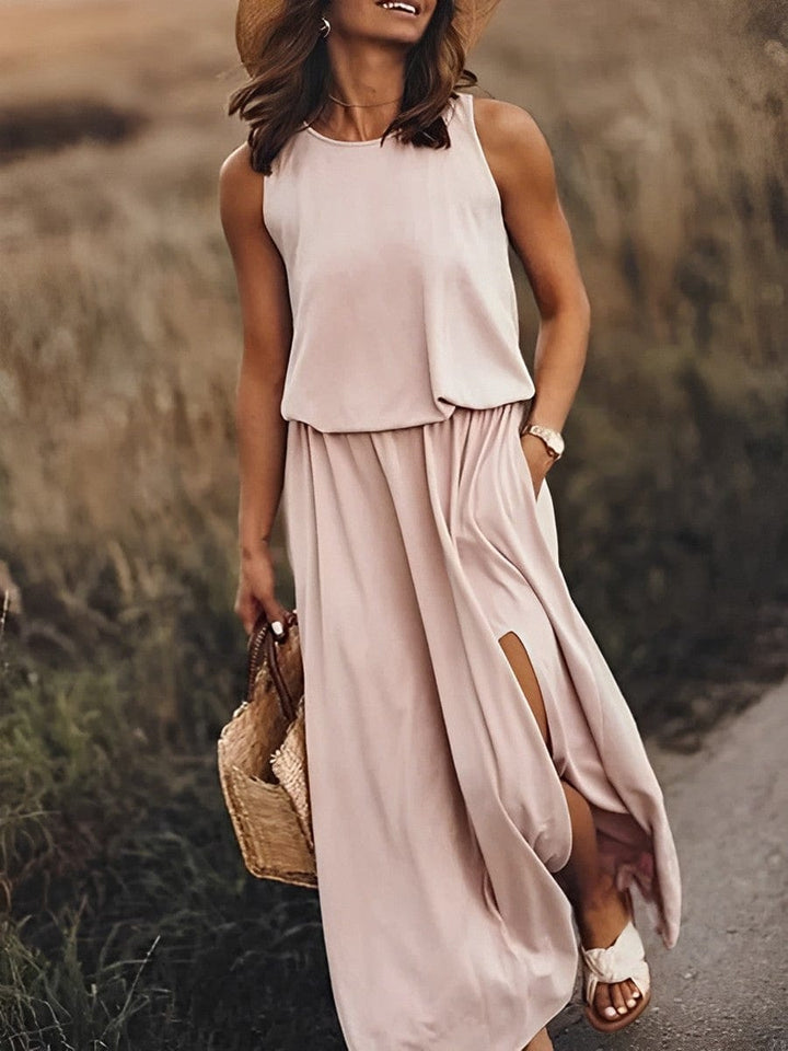 Colourful Stylish Summer Dress - Sophie Richter-Beige-S-50% DISCOUNT!-Nora Luxe