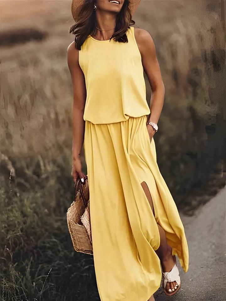 Colourful Stylish Summer Dress - Sophie Richter-Yellow-S-50% DISCOUNT!-Nora Luxe