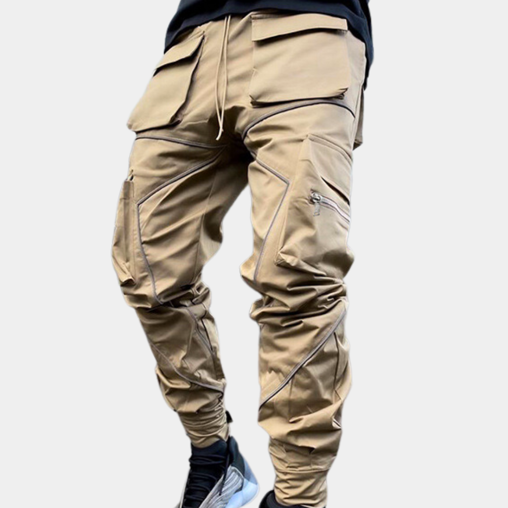 Comfort Fit Cargo Trousers for Men - Ryder-Khaki-XS-Nora Luxe