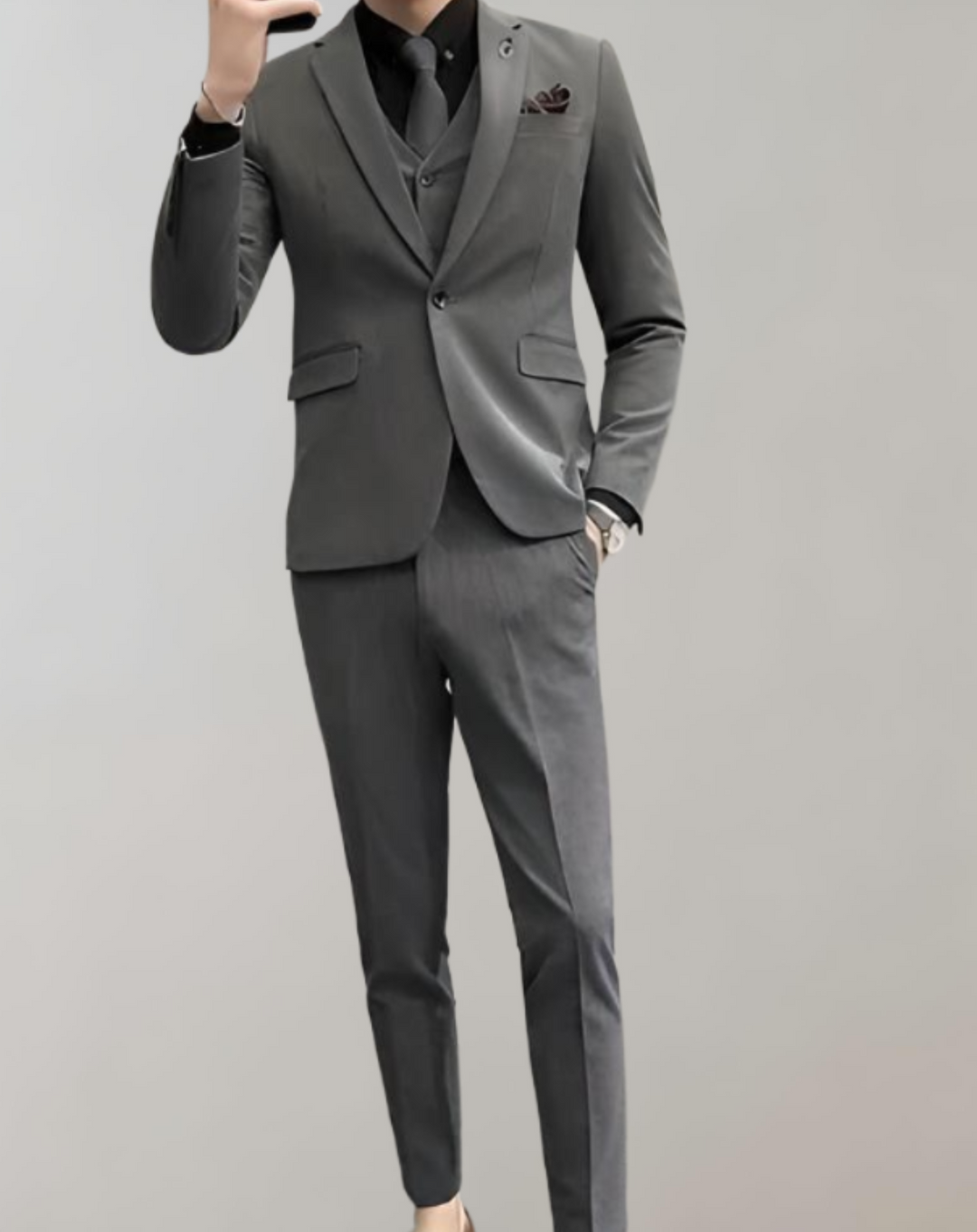 Comfortable 3-Piece Men's Suit - Felix-Gray-M-Nora Luxe