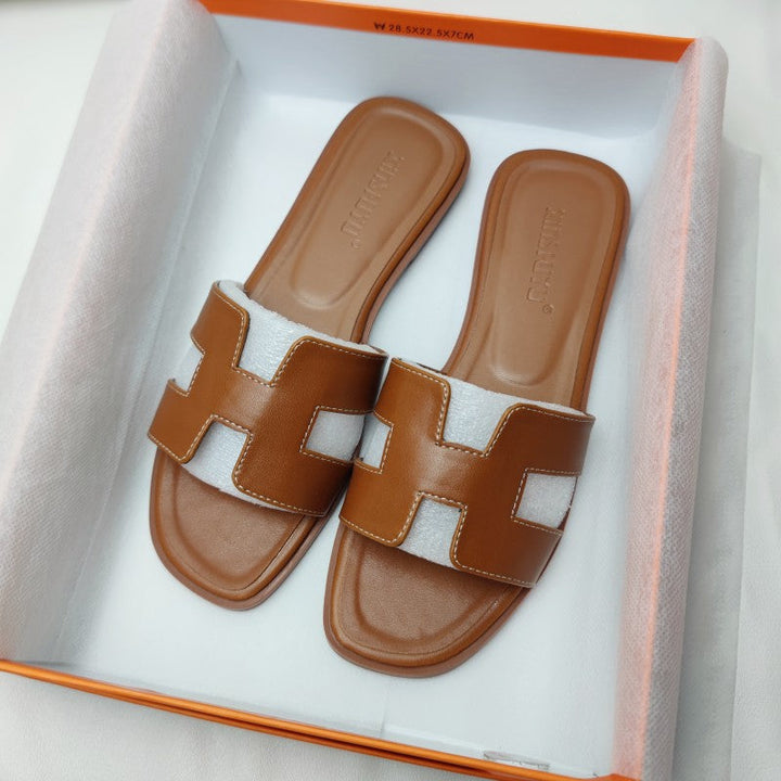 Comfortable and Fashionable Slippers - TrendySoft-Brown-2.5-Nora Luxe