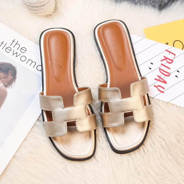 Comfortable and Fashionable Slippers - TrendySoft-Gold-2.5-Nora Luxe