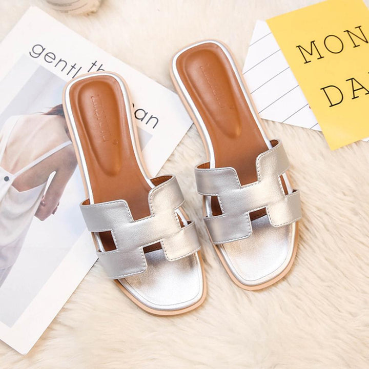 Comfortable and Fashionable Slippers - TrendySoft-Silver-2.5-Nora Luxe