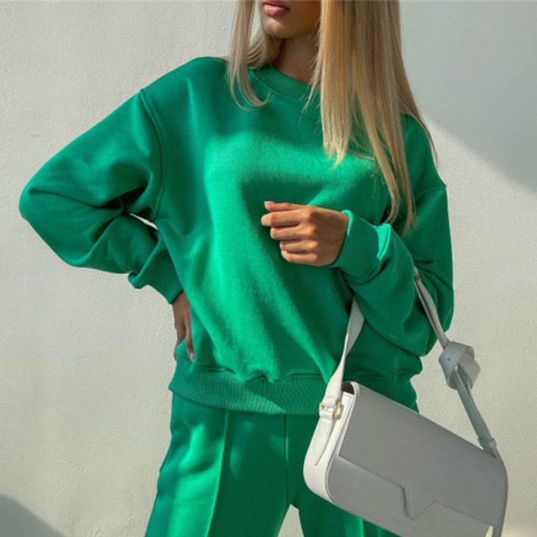 Comfortable and Luxury Tracksuit 2-Piece – Isabel-Green-S-Nora Luxe