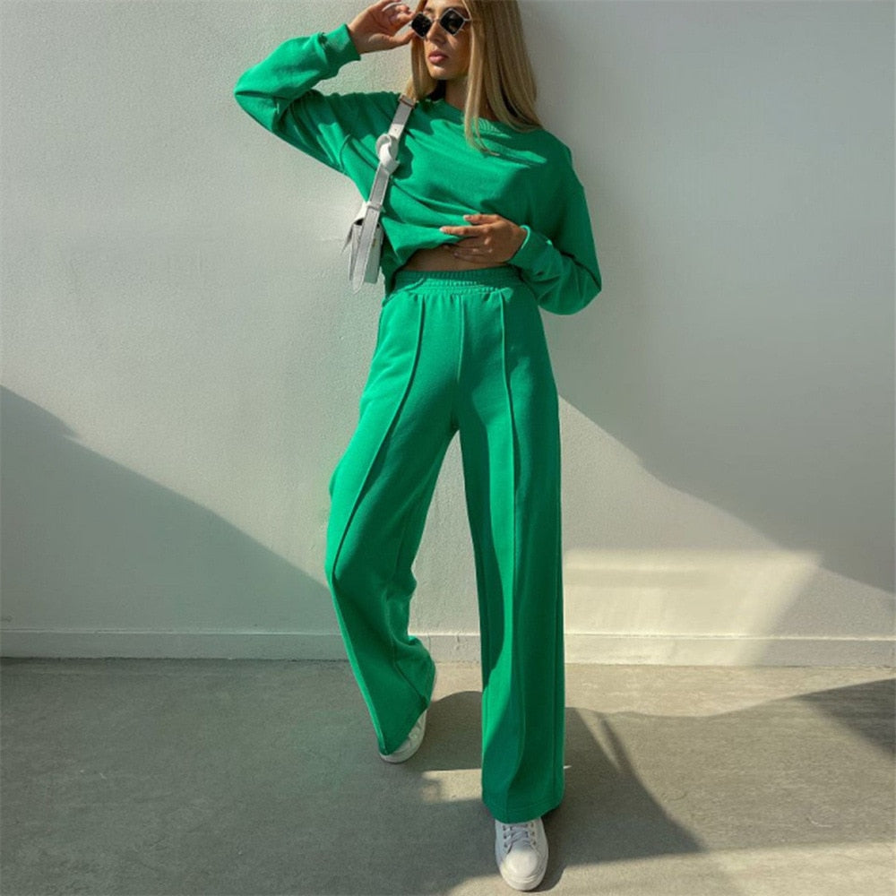 Comfortable and Luxury Tracksuit 2-Piece – Isabel-Green-S-Nora Luxe