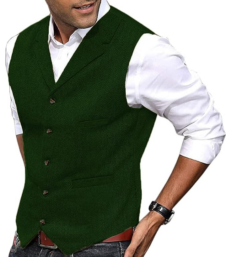 Comfortable and Stylish Gilet for Men - Lars-Green-S-Nora Luxe