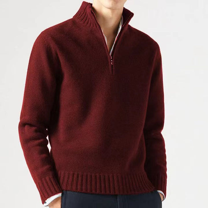 Comfortable and Stylish Men's Sweater - Mason-Dark Red-M-Nora Luxe