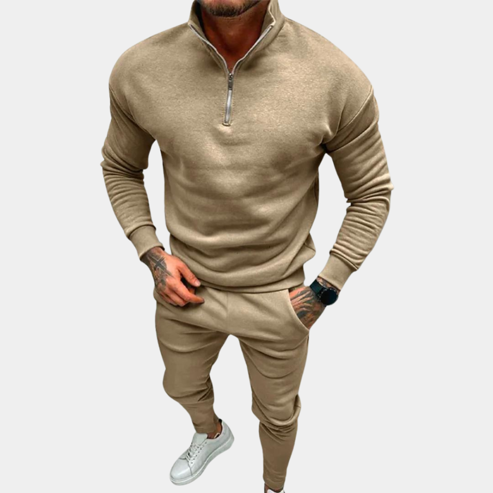 Comfortable and Stylish Tracksuit for Men - Jason-Khaki-S-Nora Luxe