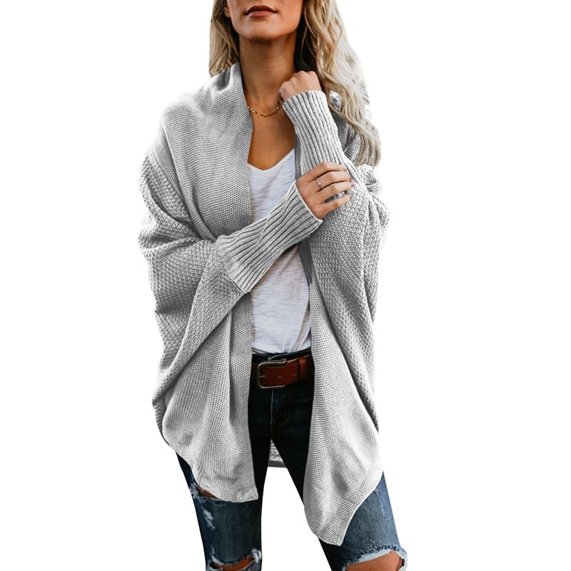 Comfortable and Stylish Women's Cardigan - Livia-Gray-One Size-Nora Luxe