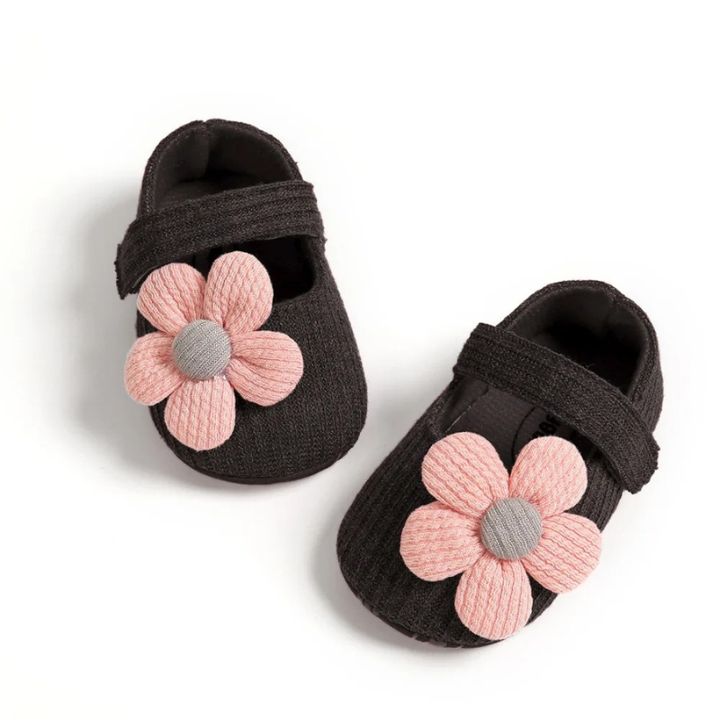 Comfortable Baby Shoes for Little Explorers - MiniStappers-0-6 Months-Black Flower-Nora Luxe