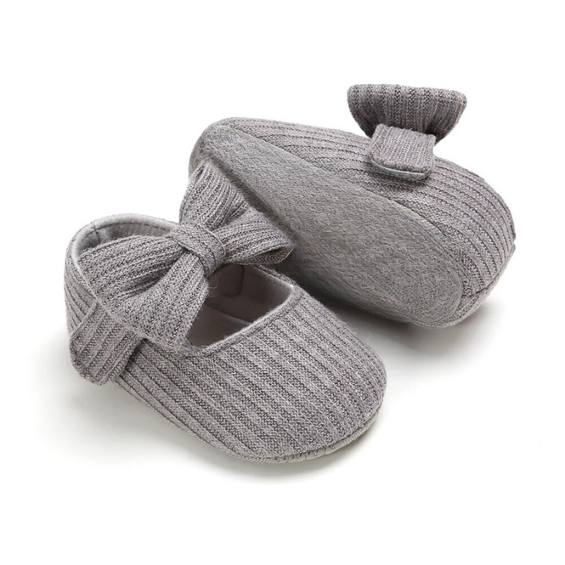 Comfortable Baby Shoes for Little Explorers - MiniStappers-0-6 Months-Gray Bow-Nora Luxe