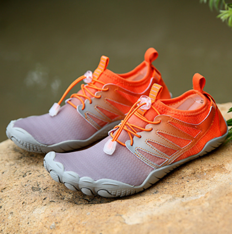 Comfortable Barefoot Sneakers for Men and Women - RiverWalk-Orange-3.5-Nora Luxe