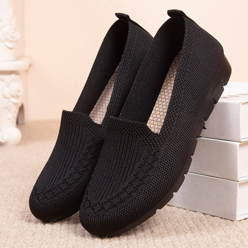 Comfortable & Breathable Women's Slip-On Everyday Shoes with Arch Support – Leona-Black-3-Nora Luxe