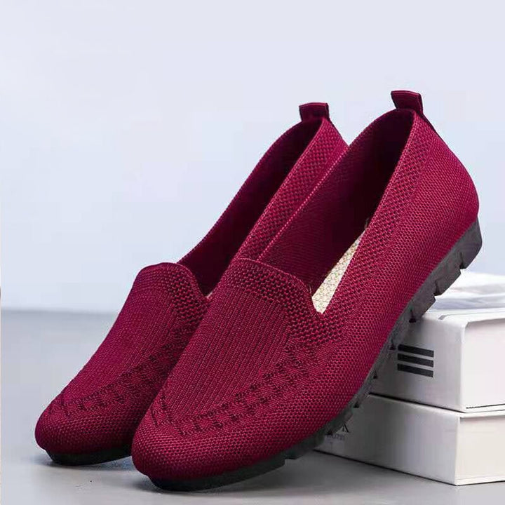 Comfortable & Breathable Women's Slip-On Everyday Shoes with Arch Support – Leona-Red-3-Nora Luxe