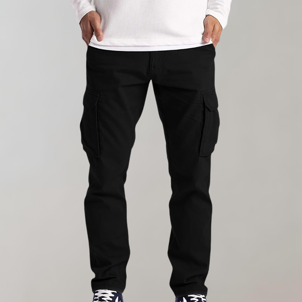 Comfortable Cargo Trousers for Men - Jasper-Black-XS-Nora Luxe