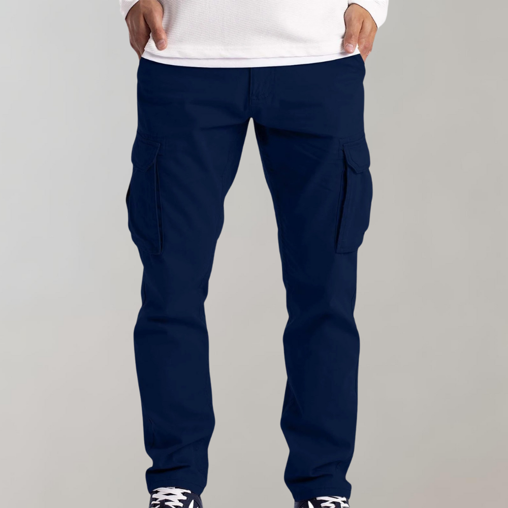 Comfortable Cargo Trousers for Men - Jasper-Blue-XS-Nora Luxe