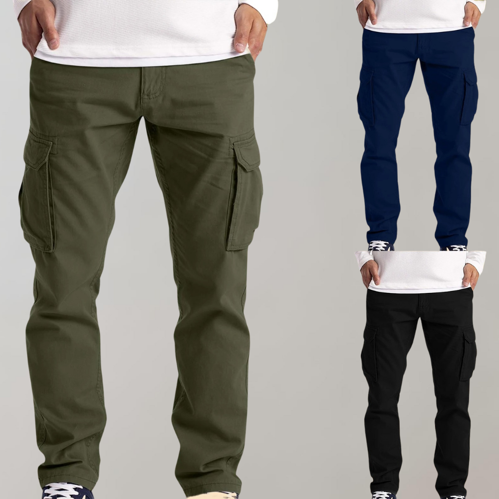 Comfortable Cargo Trousers for Men - Jasper-Green-XS-Nora Luxe