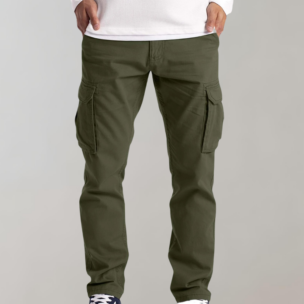 Comfortable Cargo Trousers for Men - Jasper-Green-XS-Nora Luxe