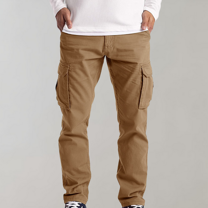 Comfortable Cargo Trousers for Men - Jasper-Khaki-XS-Nora Luxe