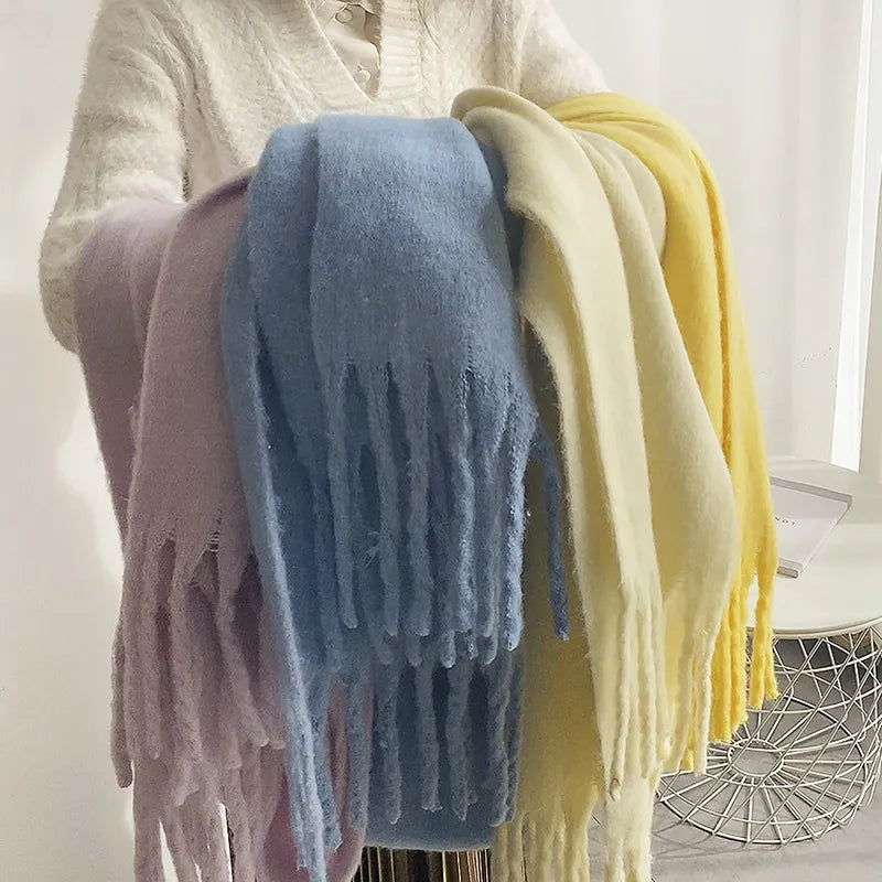 Comfortable Cashmere Scarf for Women - Eloise-White-Nora Luxe