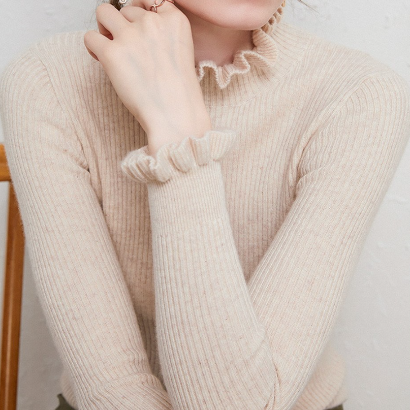 Comfortable Cashmere Women's Turtleneck - Aurélie-Beige-S-Nora Luxe