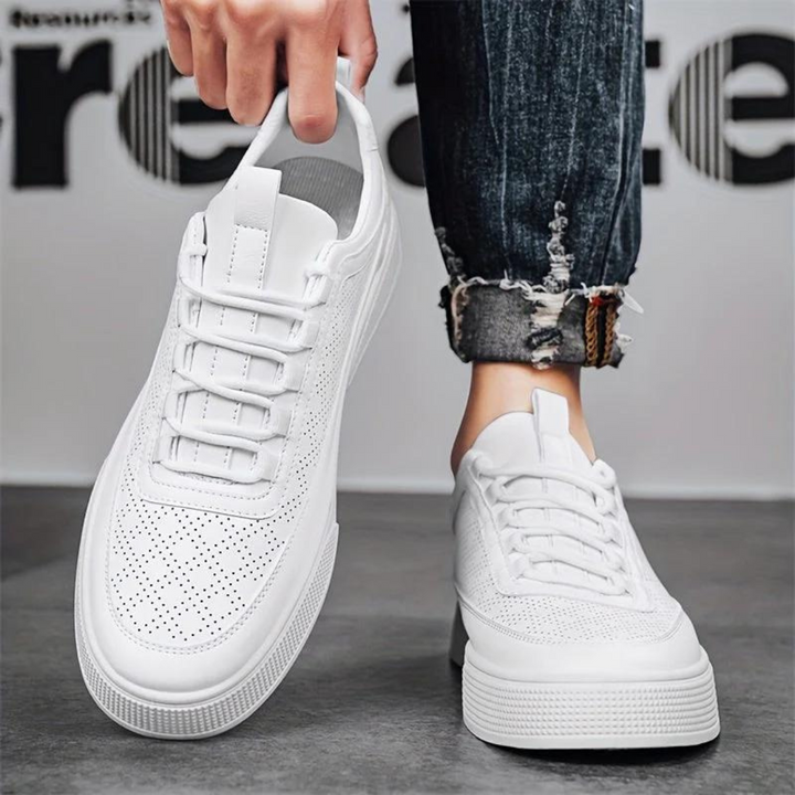 Comfortable Casual Men's Sneakers - UrbanEase-White-6.5-Nora Luxe