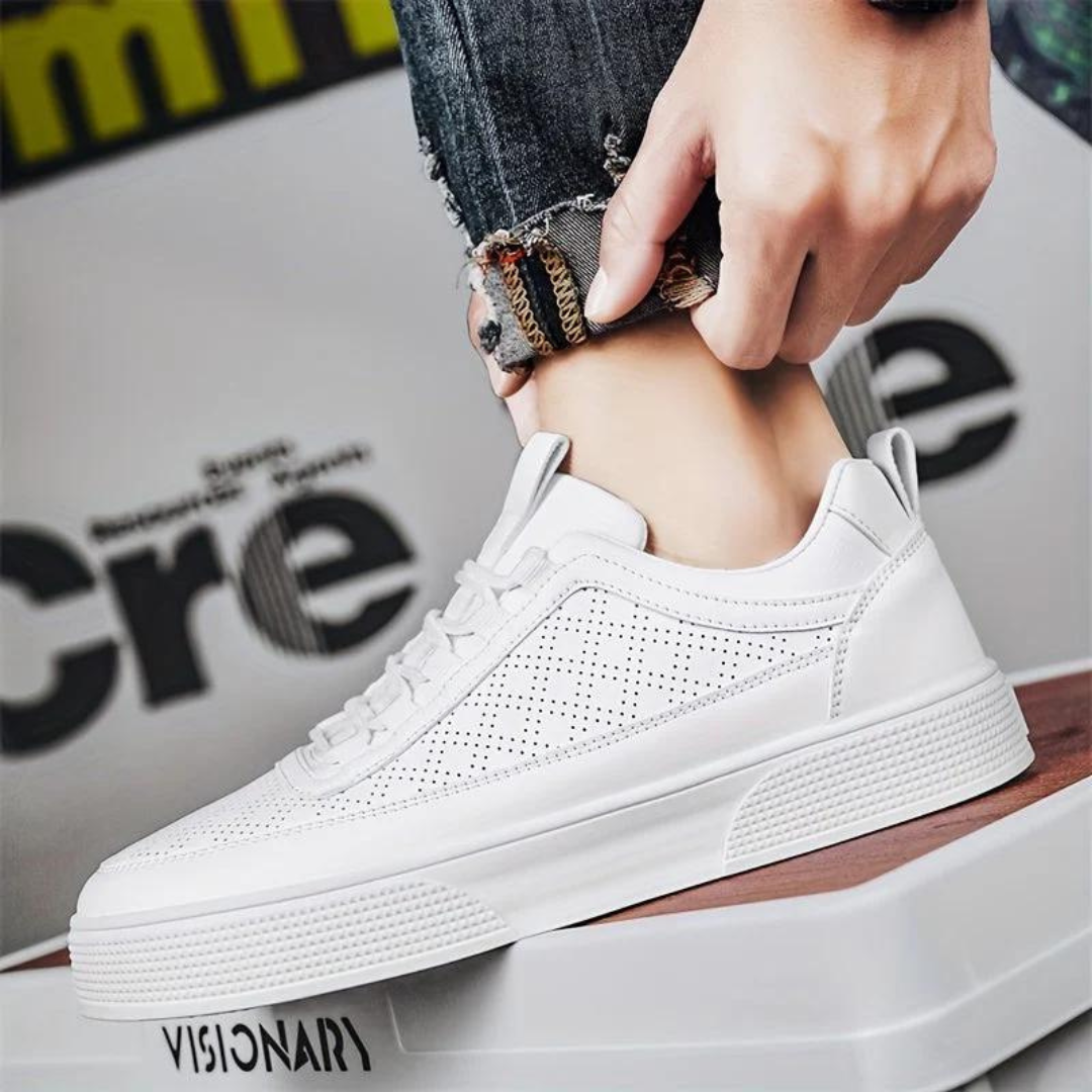 Comfortable Casual Men's Sneakers - UrbanEase-White-6.5-Nora Luxe