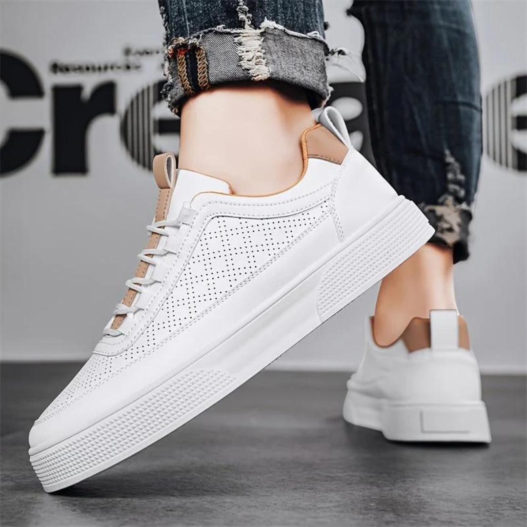 Comfortable Casual Men's Sneakers - UrbanEase-White-6.5-Nora Luxe