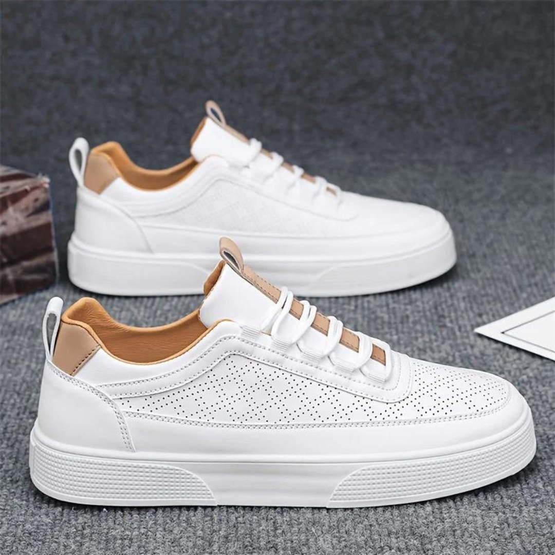 Comfortable Casual Men's Sneakers - UrbanEase-White-6.5-Nora Luxe