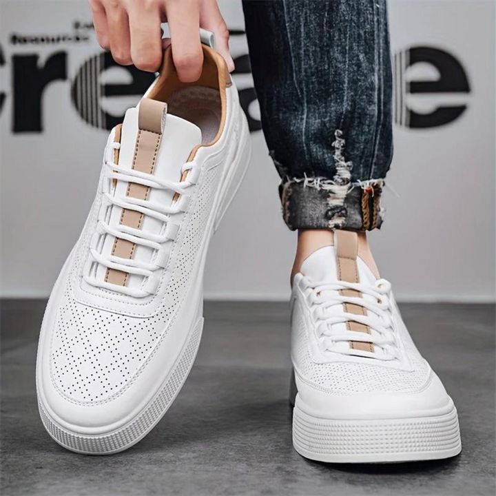 Comfortable Casual Men's Sneakers - UrbanEase-White-6.5-Nora Luxe