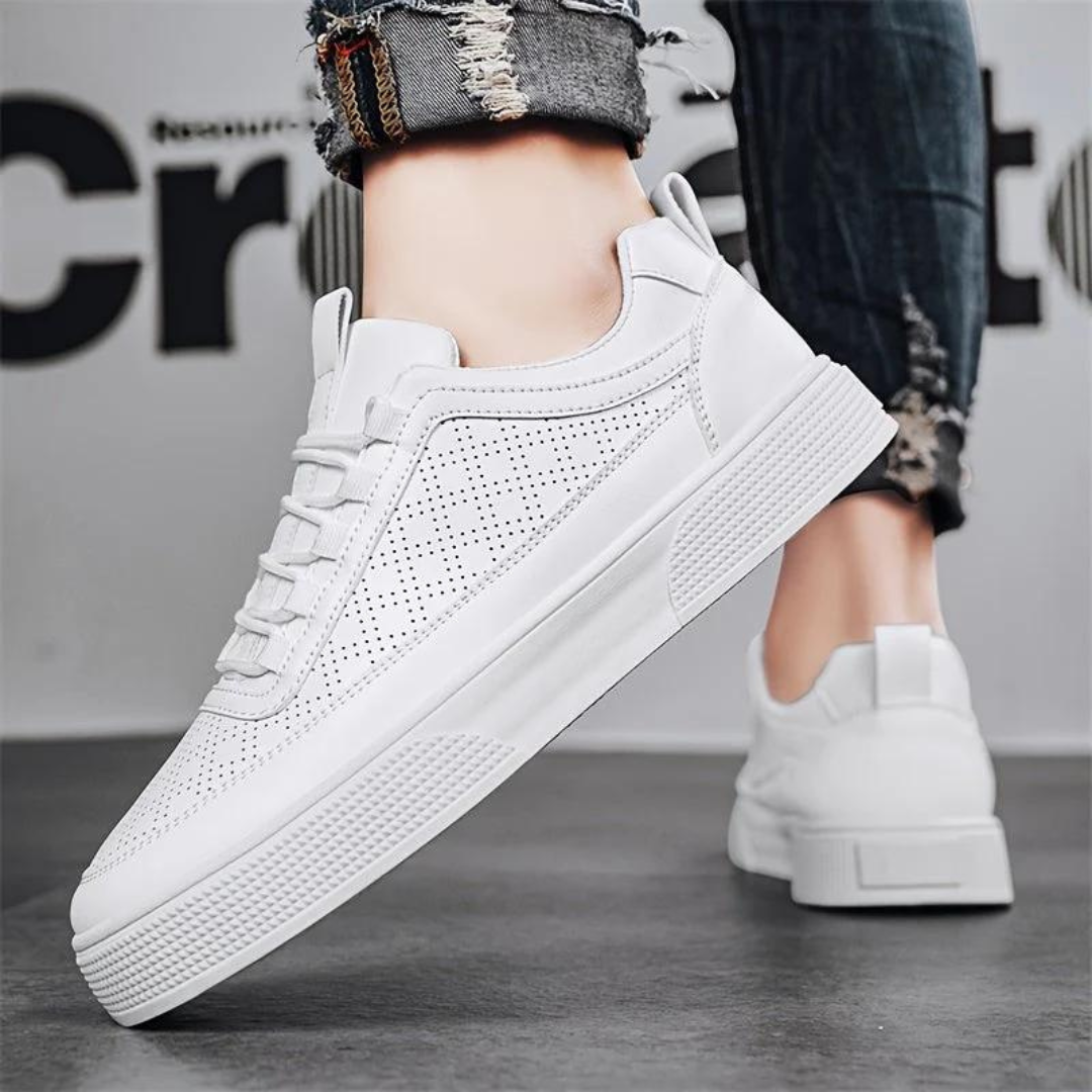 Comfortable Casual Men's Sneakers - UrbanEase-White-6.5-Nora Luxe