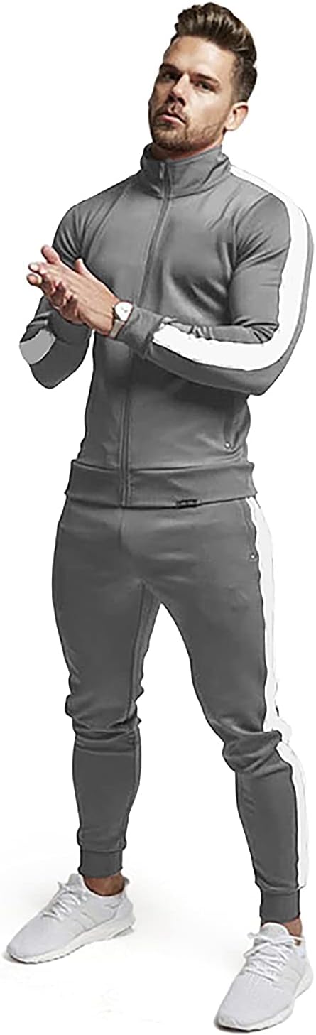 Comfortable Casual Men's Tracksuit - Logan-Green/White-S-Nora Luxe
