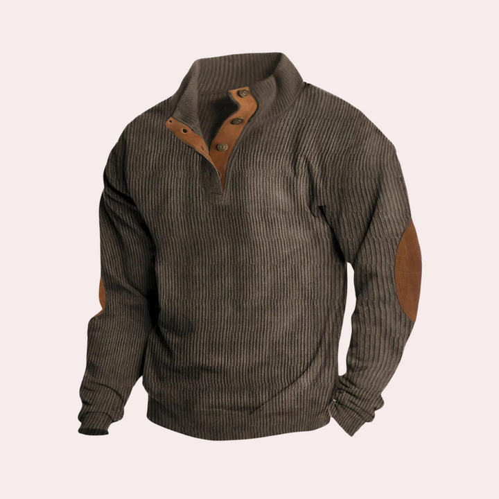 Comfortable Corduroy Sweater for Men - Milan-Brown-S-Nora Luxe