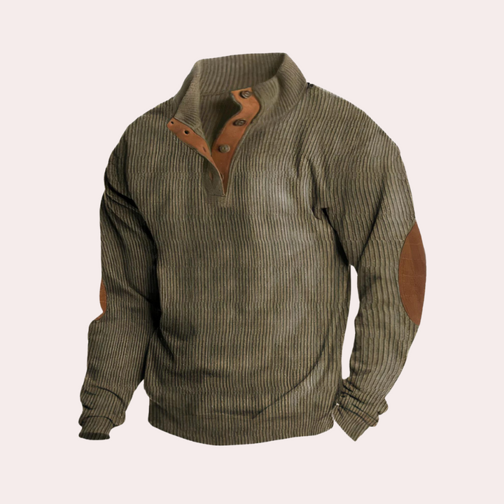 Comfortable Corduroy Sweater for Men - Milan-Green-S-Nora Luxe