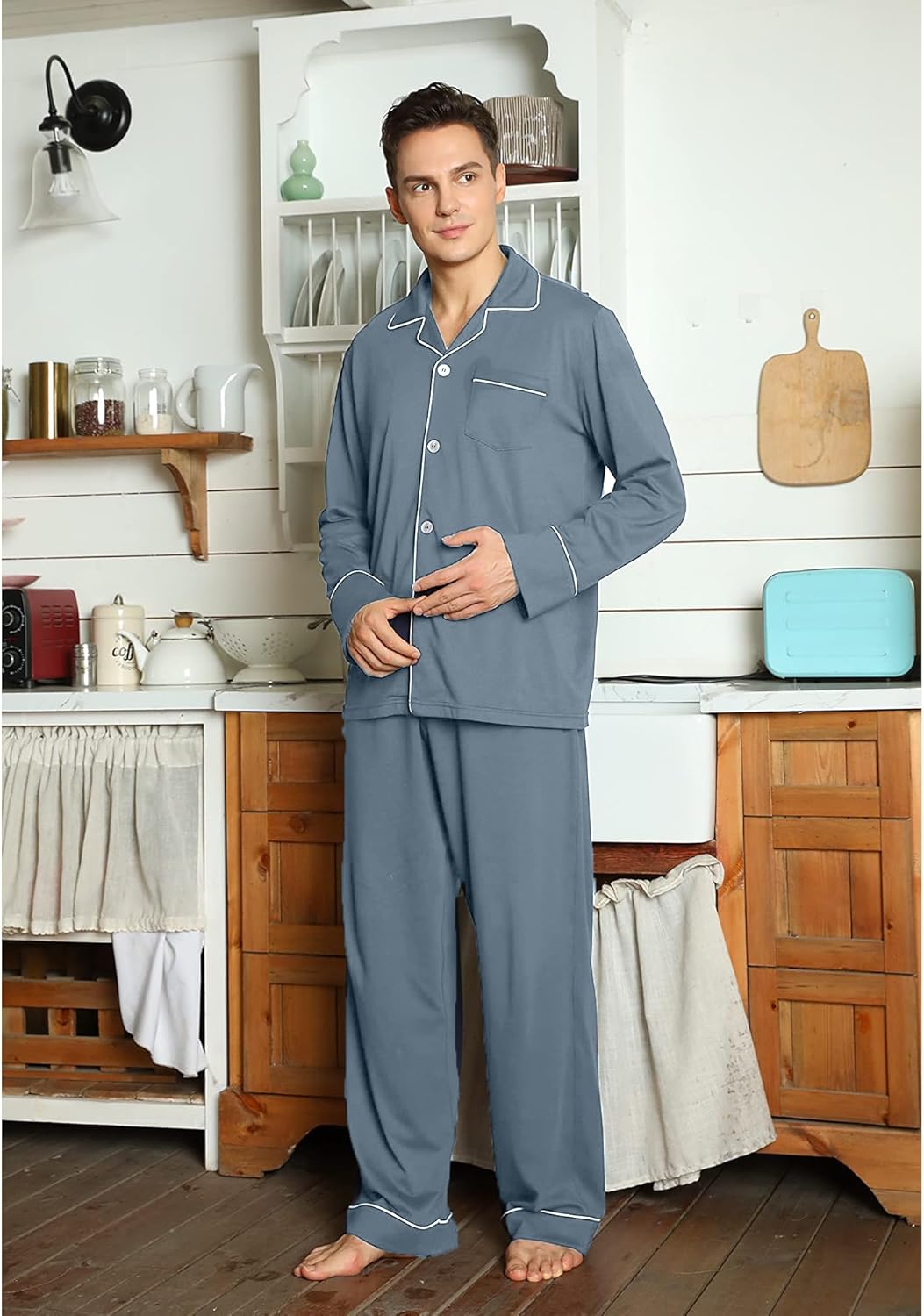 Comfortable Cotton Men's Pajama - Leo-Black-S-Nora Luxe