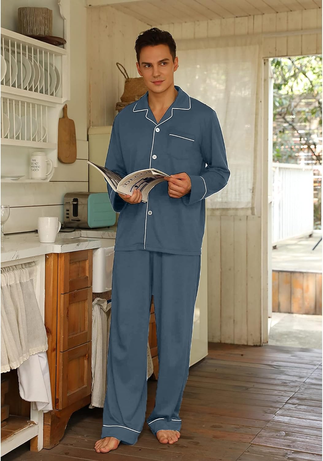 Comfortable Cotton Men's Pajama - Leo-Black-S-Nora Luxe