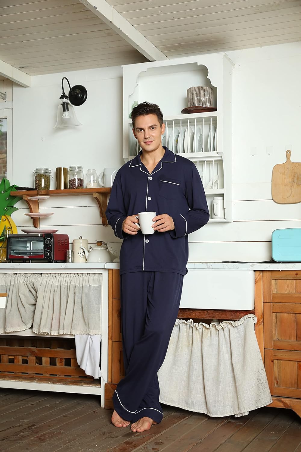 Comfortable Cotton Men's Pajama - Leo-Black-S-Nora Luxe