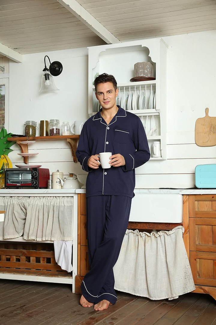 Comfortable Cotton Men's Pajama - Leo-Black-S-Nora Luxe