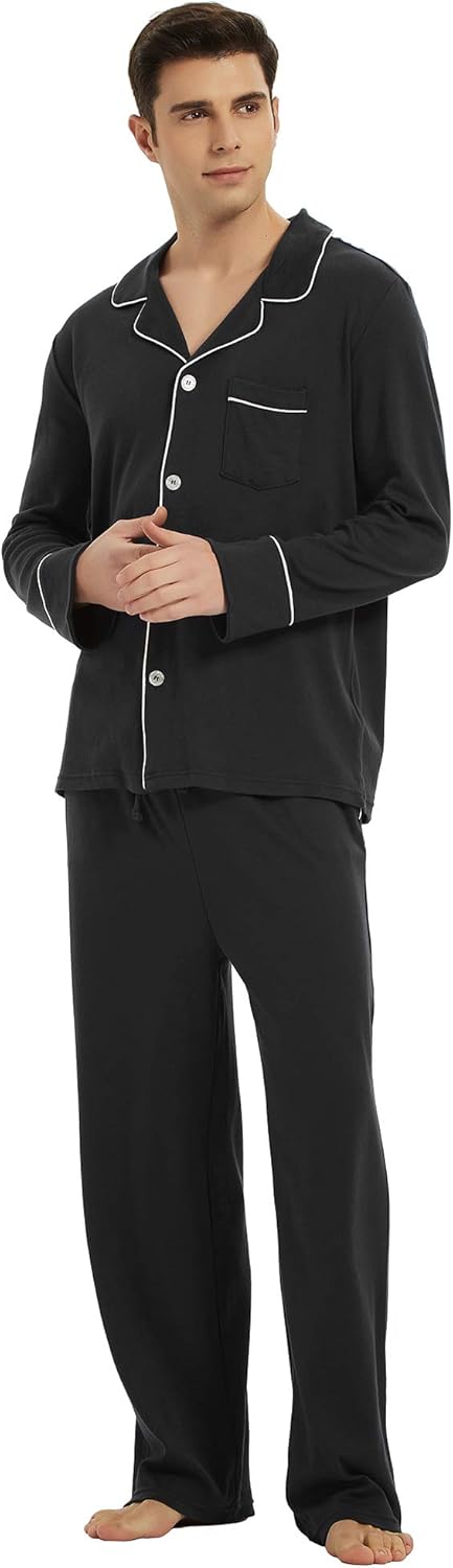 Comfortable Cotton Men's Pajama - Leo-Black-S-Nora Luxe